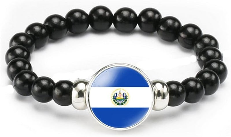 vmcoatdu National Flag Bracelet Elastic Rope Beaded Bracelet Support Your Country Travel Souvenir Gifts for Men Women - Image 1